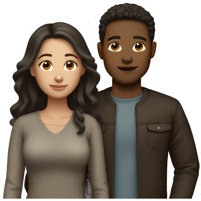 couple with light skin and dark brown hair emoji