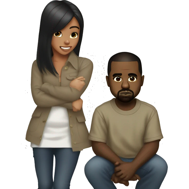 Kanye west mewing with north west emoji