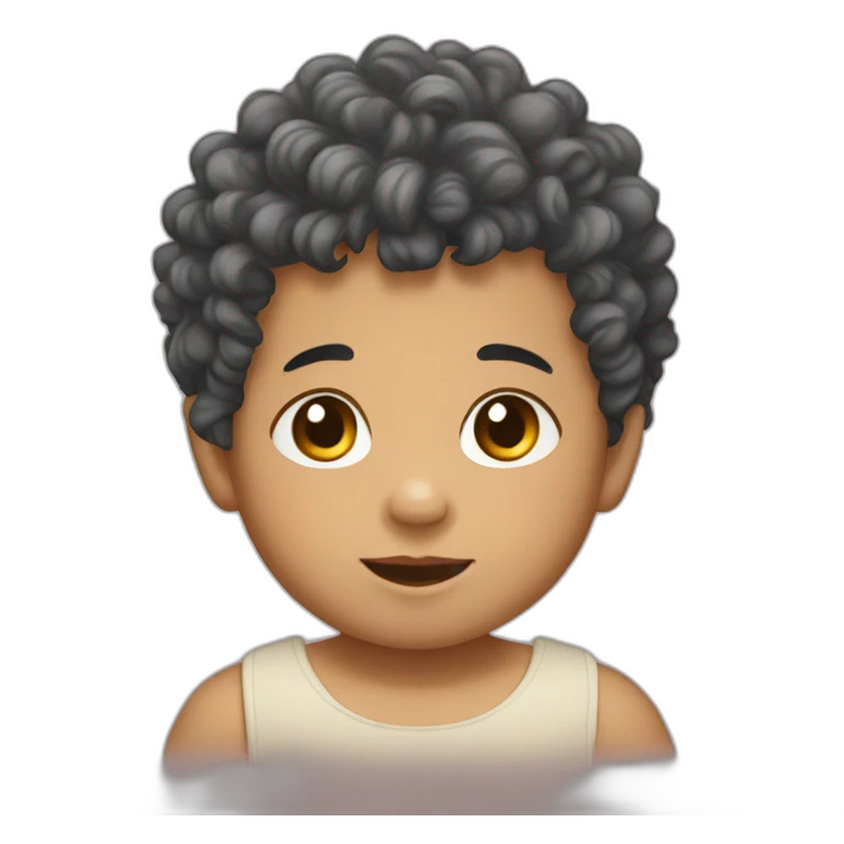 curly hair asain baby boy  emoji