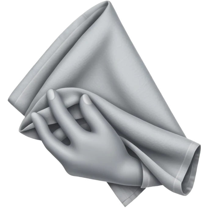 Grey handkerchief around hand  emoji