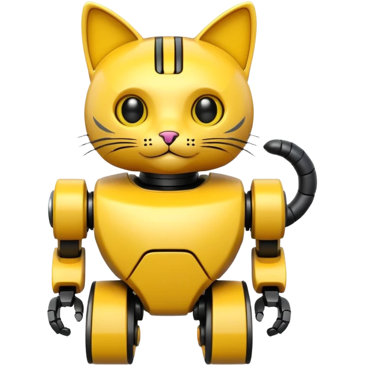 Cat-shaped yellow,Toy Robot. emoji