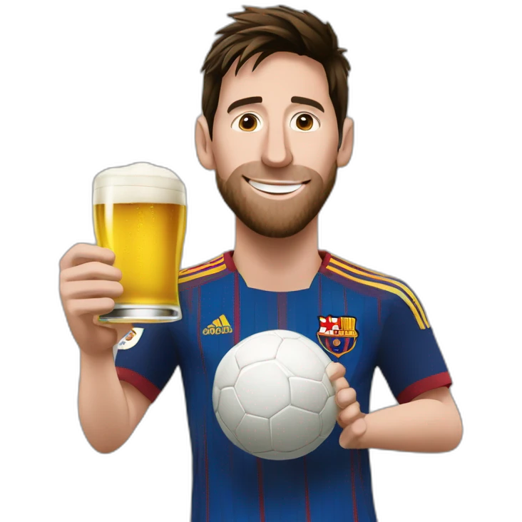 messi qui boit de la bière emoji