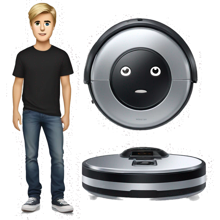 Justin Bieber as a robot vacuum  emoji