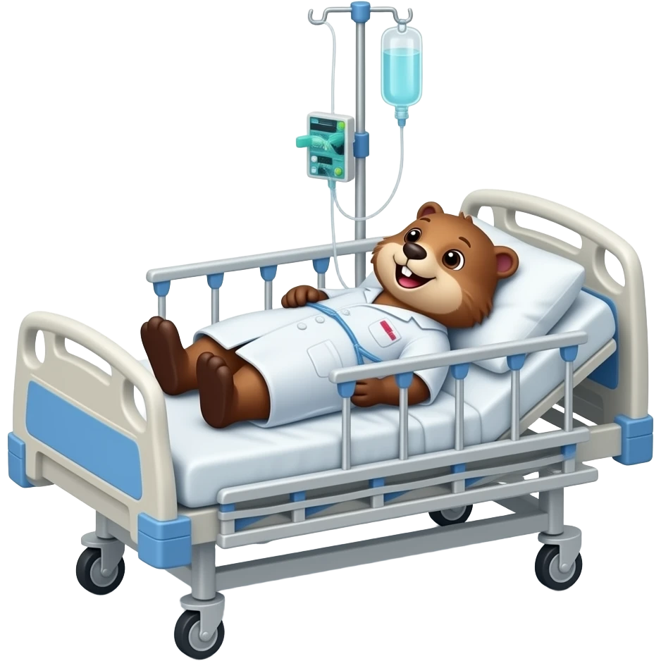 Hospitalized beaver emoji