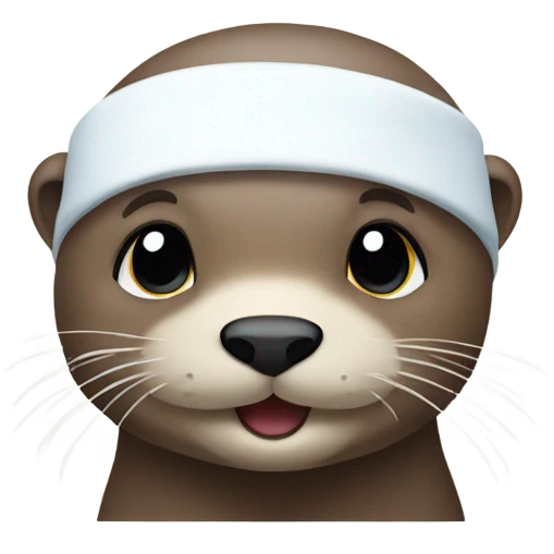 Otter wearing white headband emoji