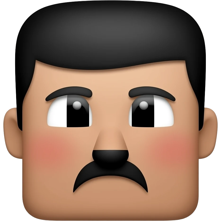 Minecraft face of Hitler made with square emojis. emoji
