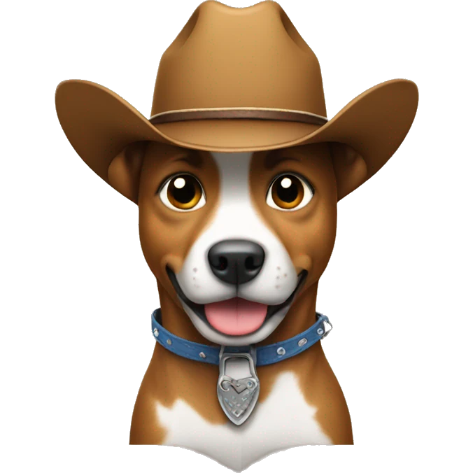 Dog wearing cowboy hat and cowboy boots  emoji
