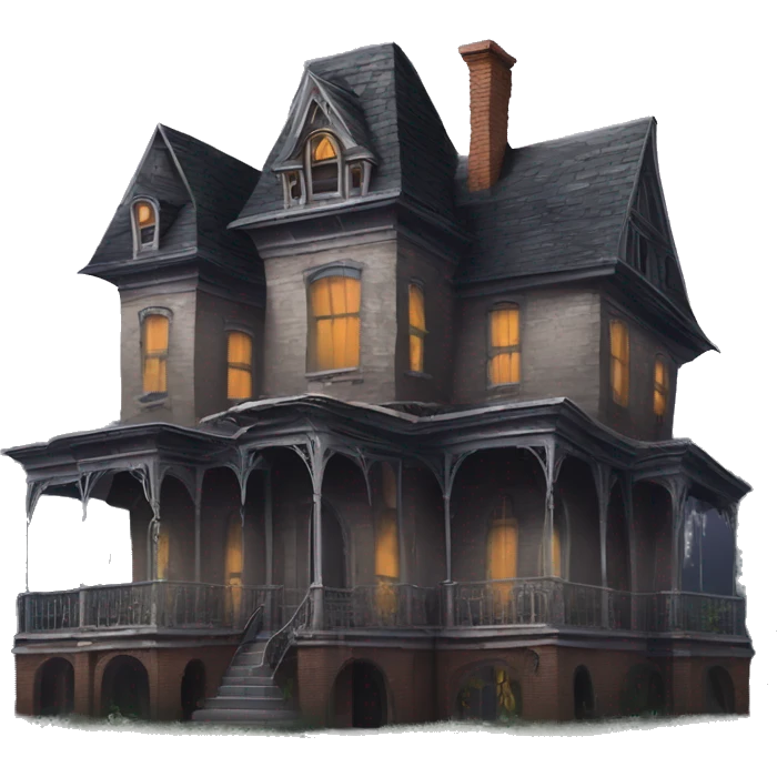 Derelict Addams sprawling 12 story tall haunted old mansion  emoji