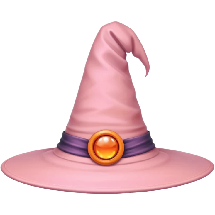 Pastel pink orange witch hat emoji