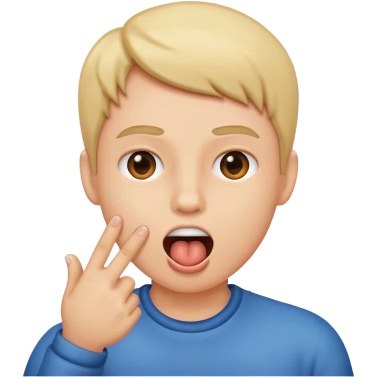 Finger in open mouth emoji