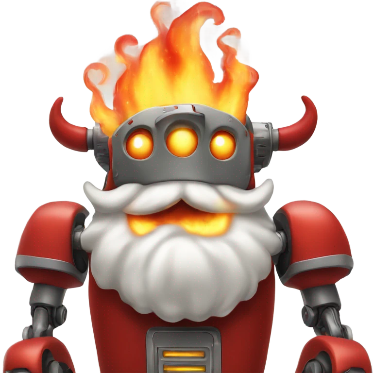 Fire-breathing robot santa emoji