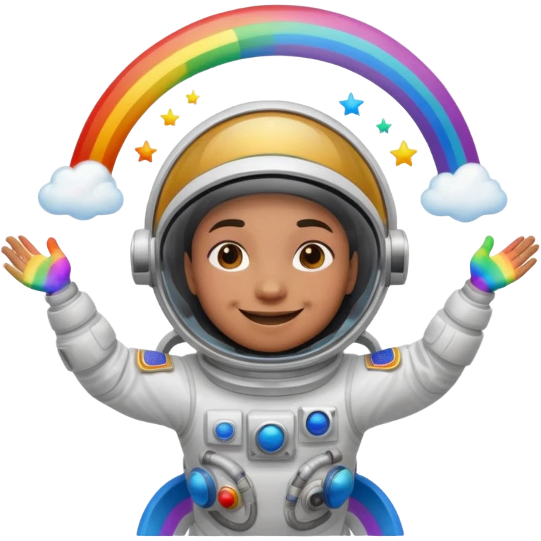 Astronaut with rainbow trail emoji