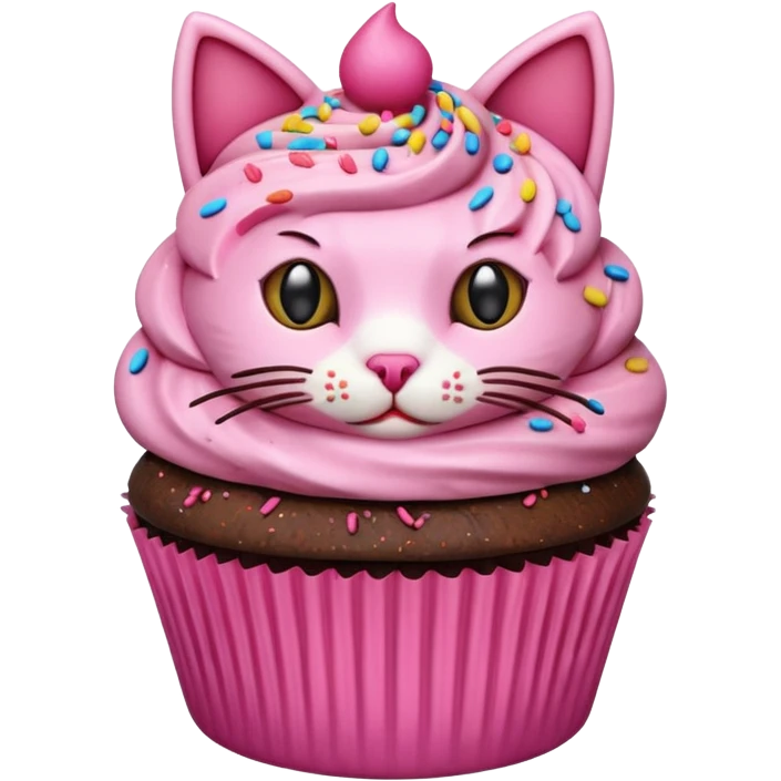 cat cupcake pink funny emoji