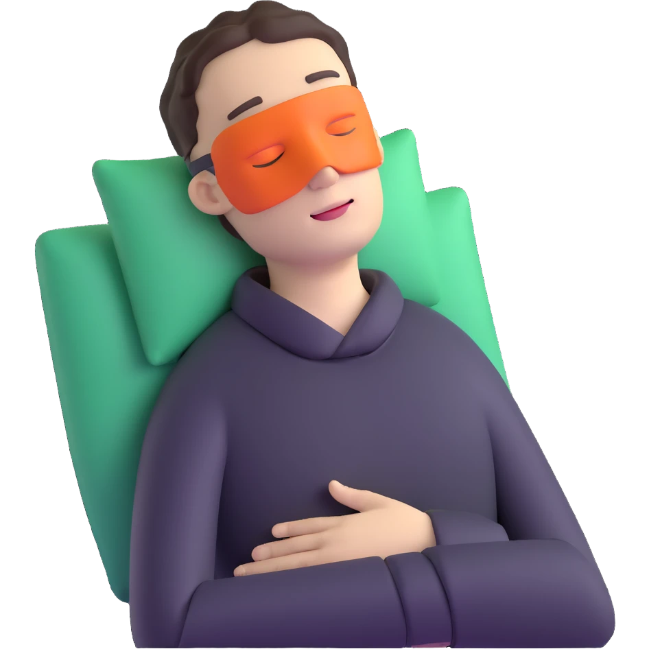 white man enjoying a spa day facial, relaxing emoji
