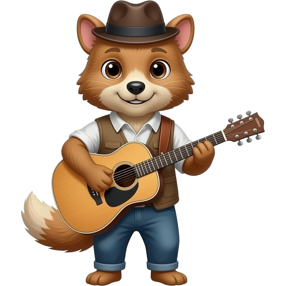 Animal wearing Hat and playing Guitar emoji