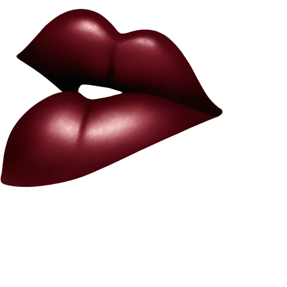 A burgundy-colored lipstick kiss mark on envelope emoji