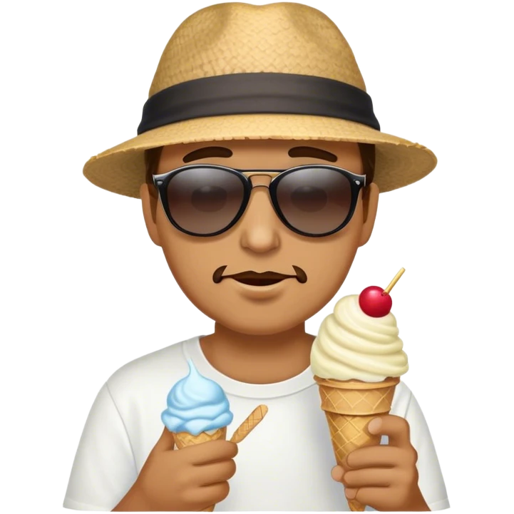 Man eating ice cream emoji