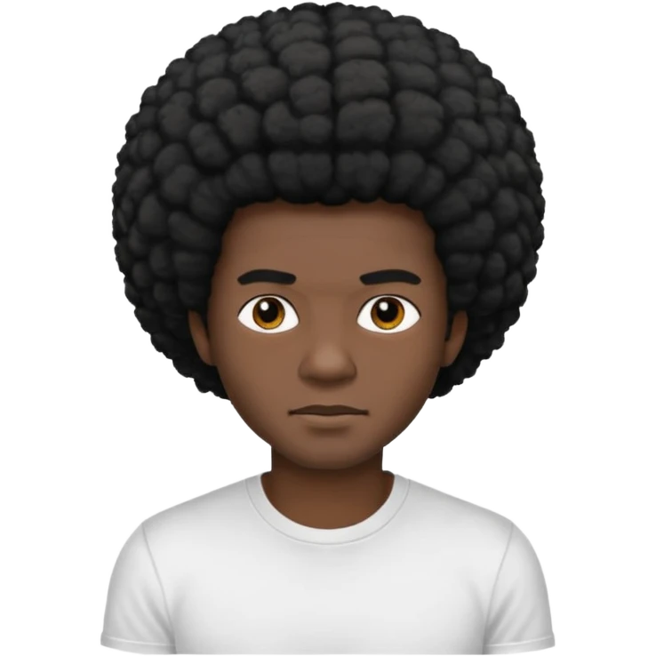 man with black afro hair and black skin emoji