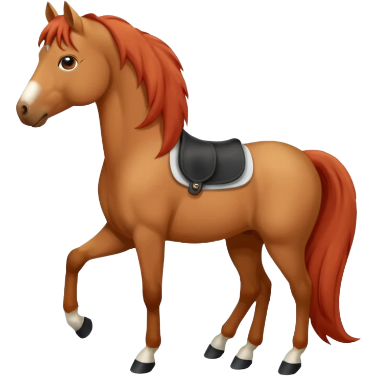 Red dun horse with same color hair and a small white star between his eyes emoji