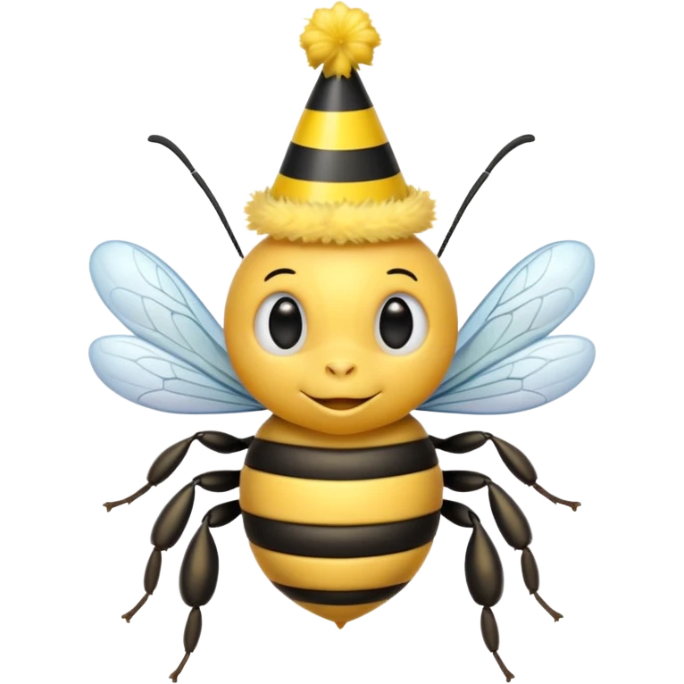 party hatted bee emoji