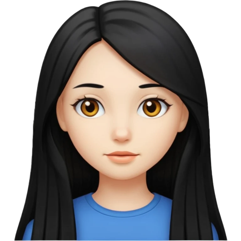 Girl with long black straight hair  emoji