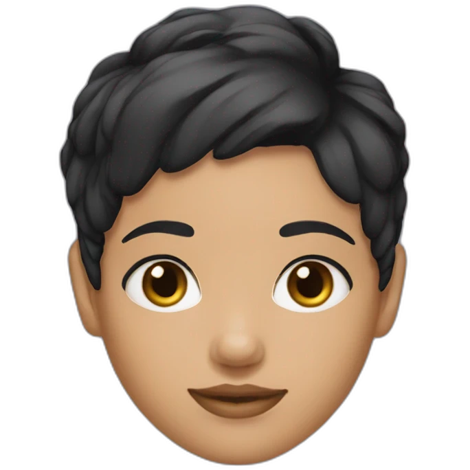 black short hair girl eyerlines emoji