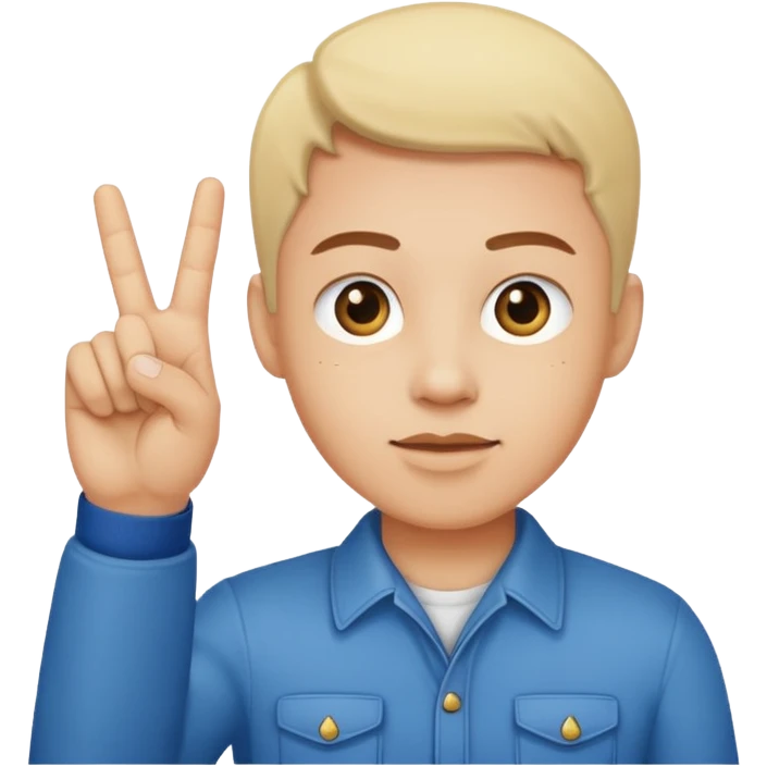 3 fingers salute from front point of view emoji