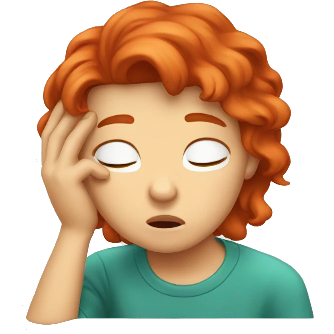 Redhead facepalm emoji