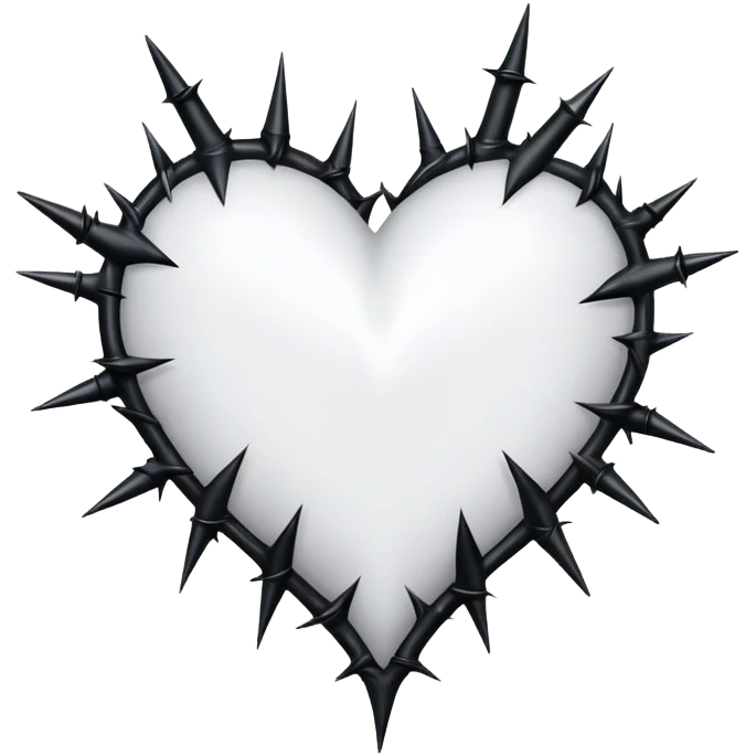 white heart with black thorns emoji