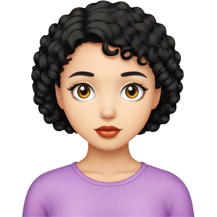 girl with short black curly hair emoji