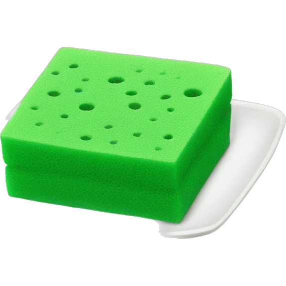 green flat square dish sponge emoji