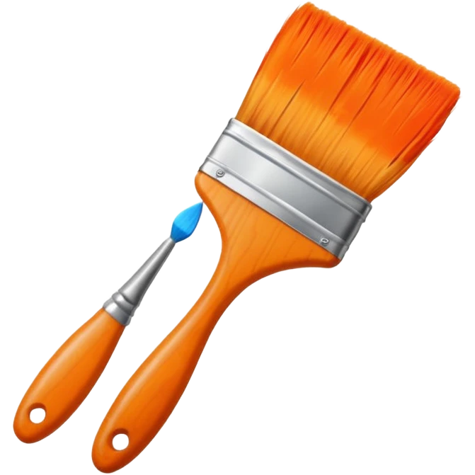 Full orange paintbrush emoji