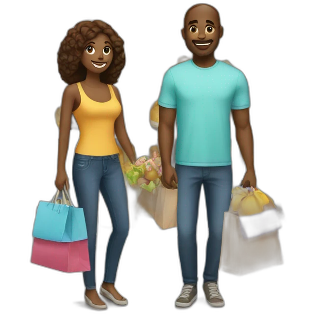couple shopping together emoji