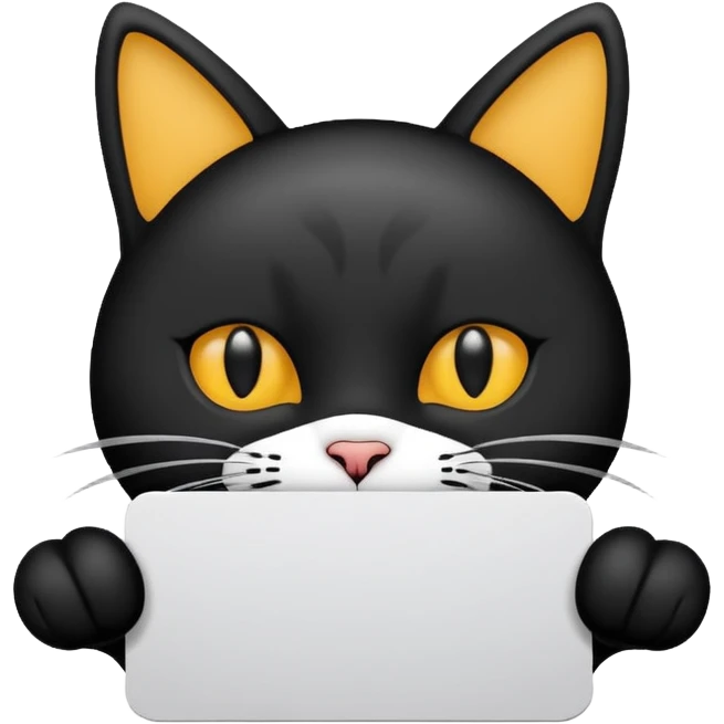 only cat text on the card. emoji