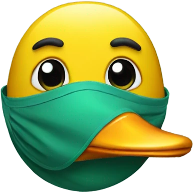 Duck with mask emoji