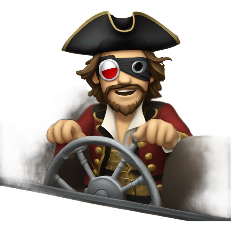 Pirate driving a taxi emoji