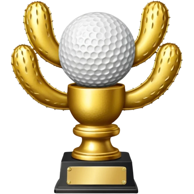 gold cactus trophy golf emoji