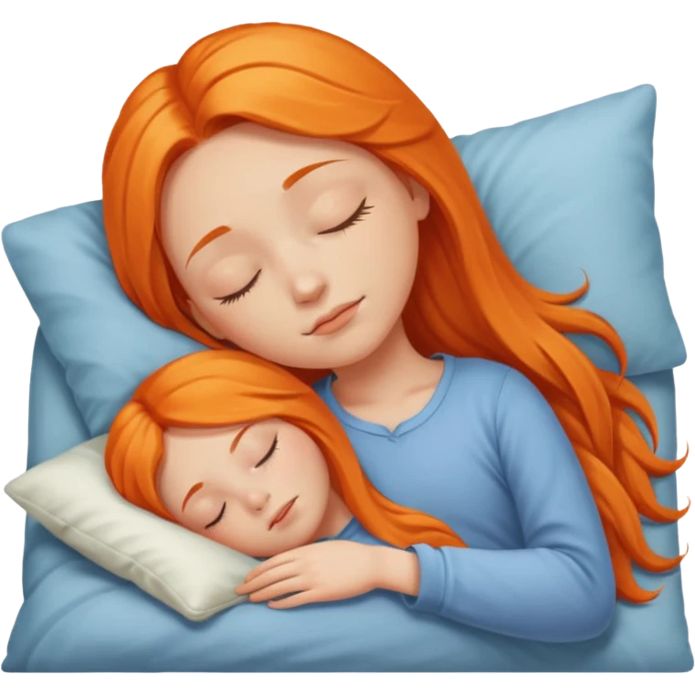 Orange long hair girl sleeping emoji