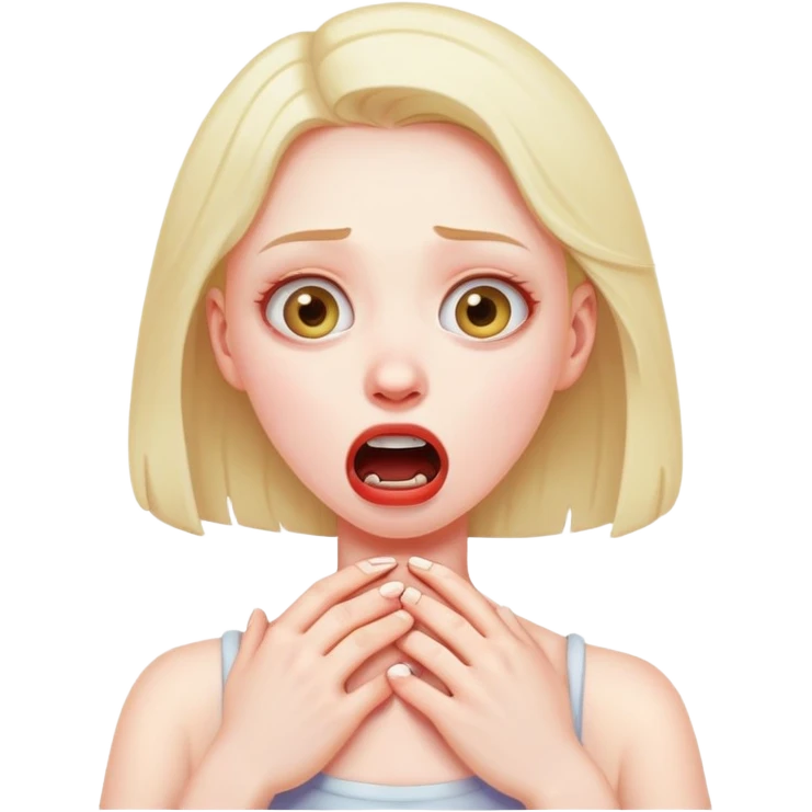 emoji of girl chocking herself exaggerated funny emoji