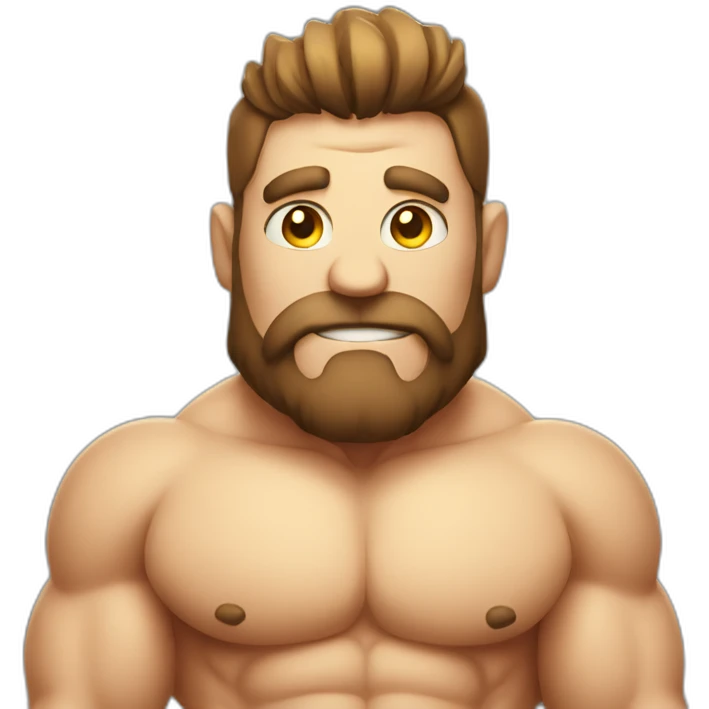 Buff stinky man with big tummy emoji