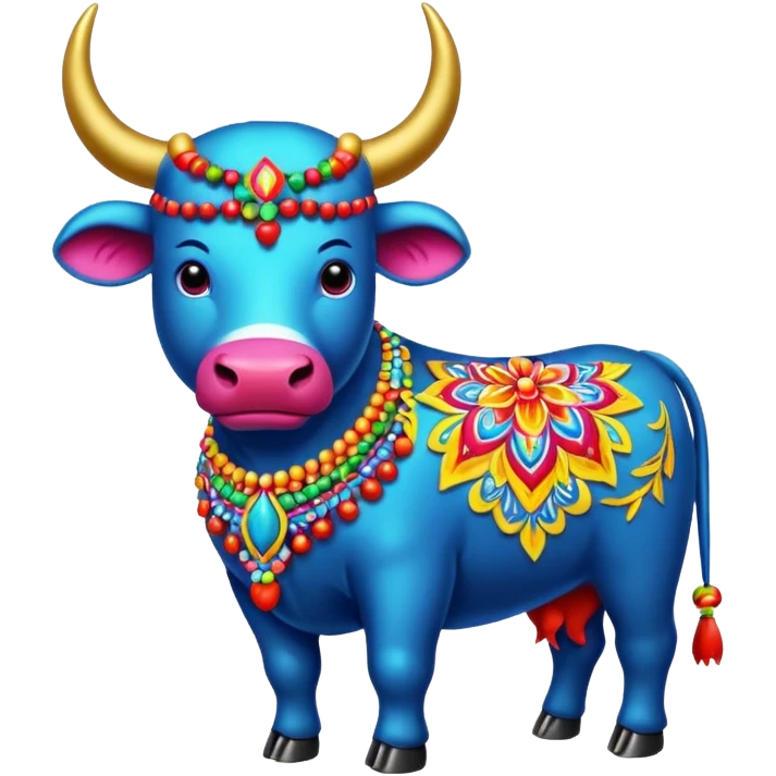 Bumba meu boi, boi colorido, enfeitado com bordado de miçangas emoji