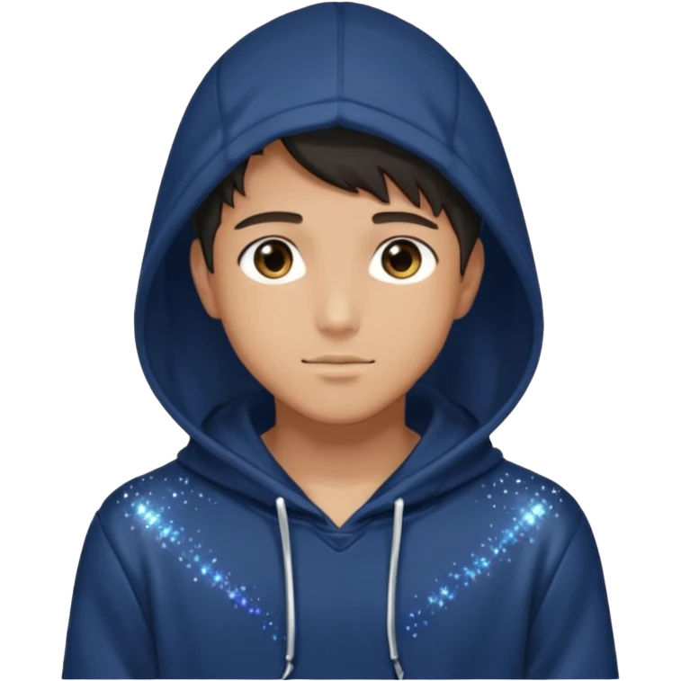 Cute Sexy Handsome Shiny Sparkly Attractive Romantic Shoujo-Anime-style semi-realistic Man with a hoodie  emoji