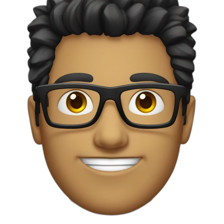 a guy with white coloured spectacles,black coloured Fauxhawk hairstyle emoji