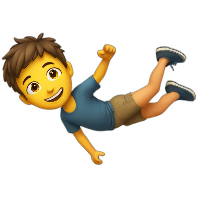 Kid doing a backflip emoji