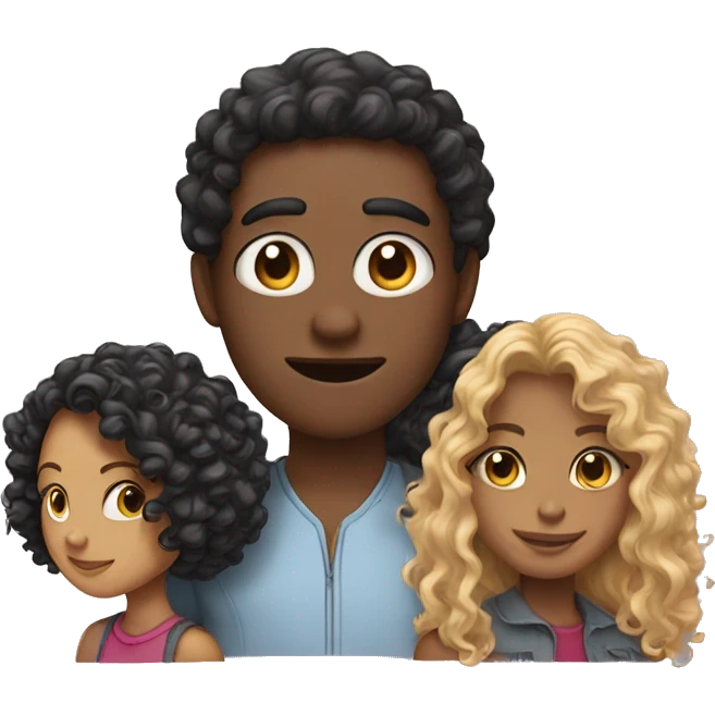two friends, one with curly hair and one with straight hair emoji