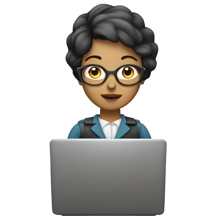 Frau arbeitet am Laptop  emoji