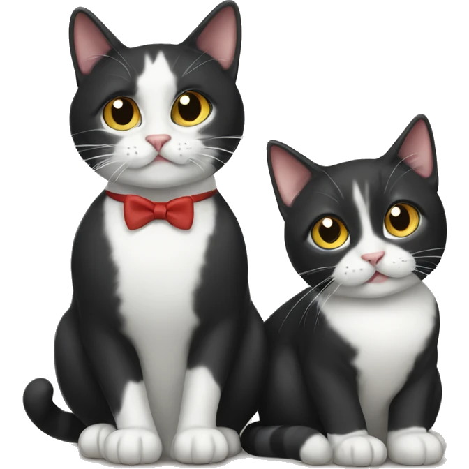 tuxedo cat and tabby cat emoji