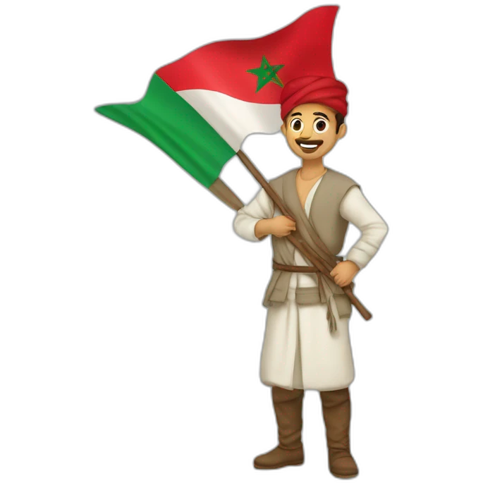 Marocain avec drapeau du Maroc emoji