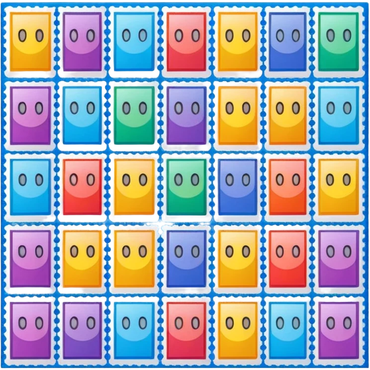 postage stamp sheet in postal service  emoji