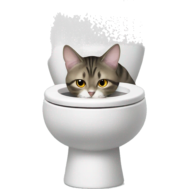 Cat drinking from toilet  emoji